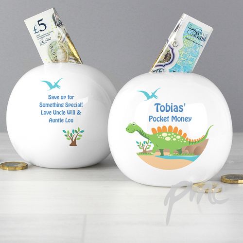 Personalised Dinosaur Money Box
