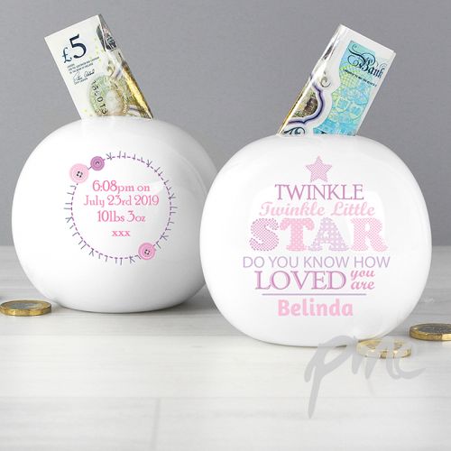 Personalised Twinkle Girls Money Box