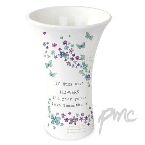 Personalised Forget me not Ceramic Waisted Vase