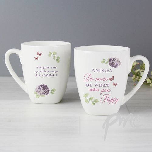 Personalised Secret Garden Latte Mug