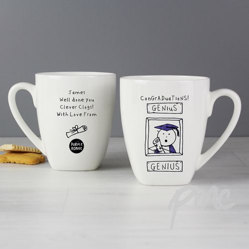 Personalised Purple Ronnie Male Graduation Latte Mug