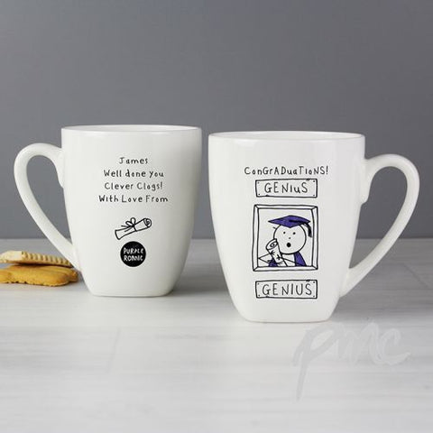 Personalised Purple Ronnie Male Graduation Latte Mug