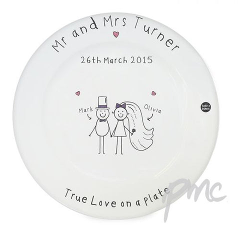 Personalised Purple Ronnie Wedding Message Plate