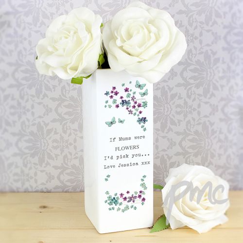 Personalised Forget Me Not Square Vase