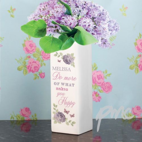 Personalised Secret Garden Square Vase