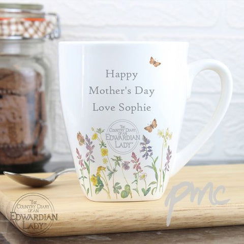Personalised Country Diary Wild Flowers Latte Mug
