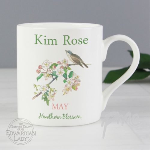 Personalised Country Diary 'May Flower Of The Month' Balmoral Mug