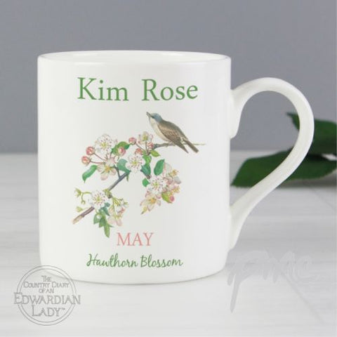 Personalised Country Diary 'May Flower Of The Month' Balmoral Mug