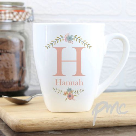 Personalised Floral Bouquet Latte Mug