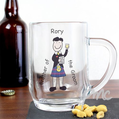 Personalised Scottish Cartoon Wedding Tankard