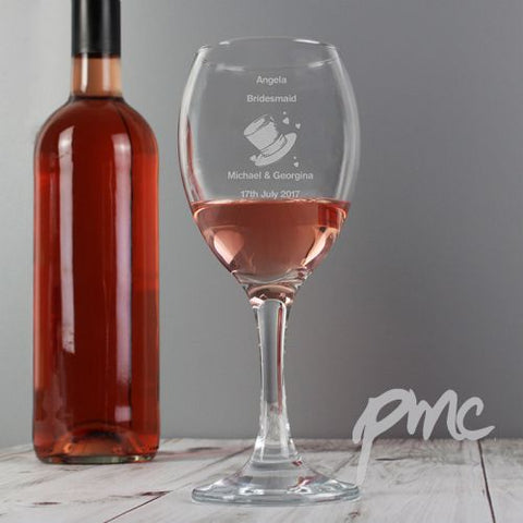 Personalised Designer Hats Wine Glass