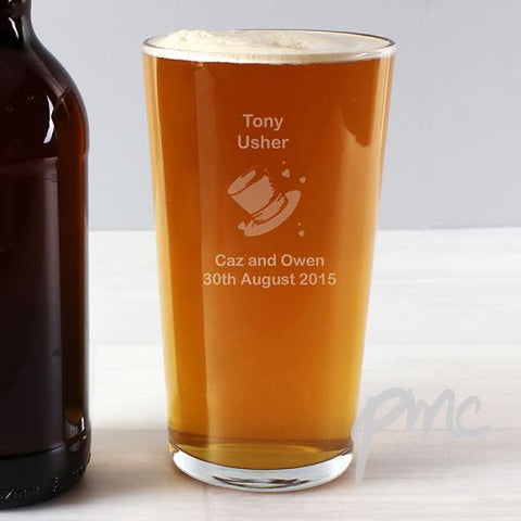 Personalised Designer Hats Pint Glass