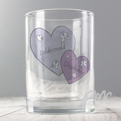 Personalised Butterfly Hearts Juice Glass