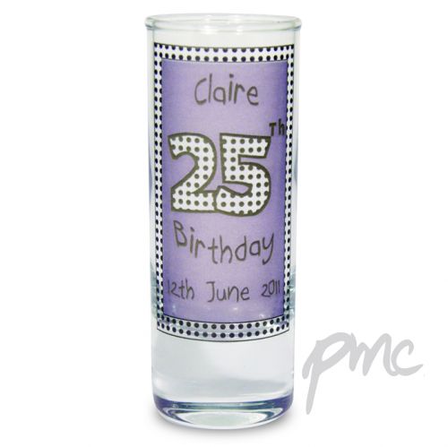 Personalised Lilac Happy Birthday Shot Glass