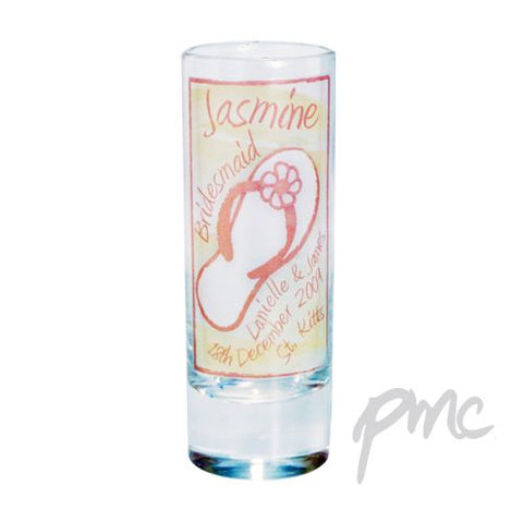 Personalised Beach Wedding Shot Glass Pink