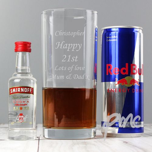 Personalised Vodka and Red Bull Gift Set