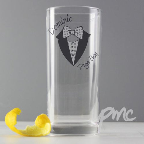 Personalised Dotty Wedding Young Male Hi Ball Glass