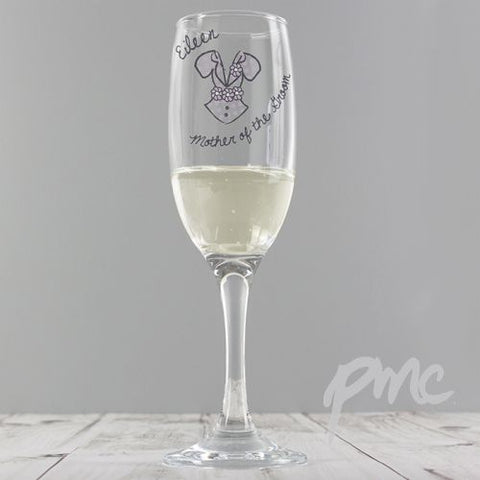 Personalised Dotty Wedding Elder Female Flute