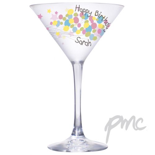 Personalised Birthday Balloon Cocktail Glass