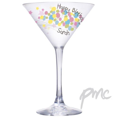 Personalised Birthday Balloon Cocktail Glass