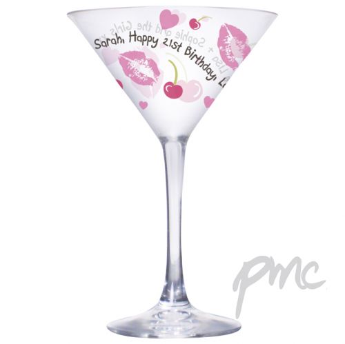 Personalised Lips & Cherry Cocktail Glass