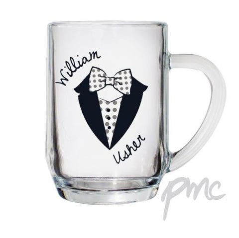 Personalised Dotty Wedding Male Tankard