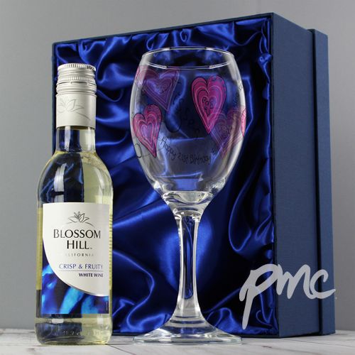 Personalised Love & Kisses White Wine Set