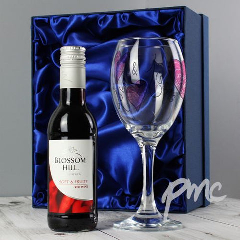 Personalised Love & Kisses Red Wine Set