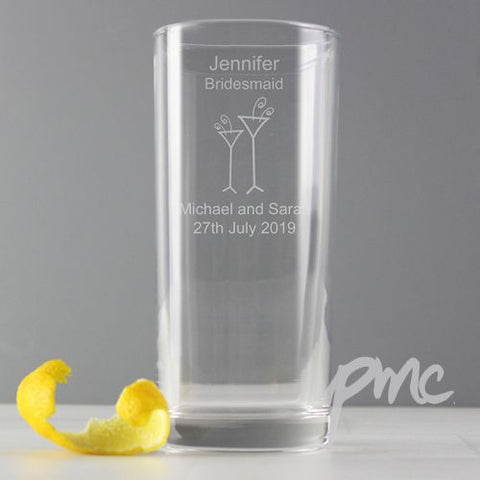 Personalised Designer Flutes Hi Ball Glass