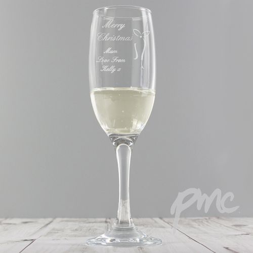 Personalised Merry Christmas Tall Flute