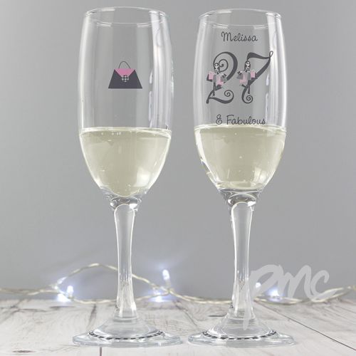 Personalised Fabulous Numbers Tall Flute