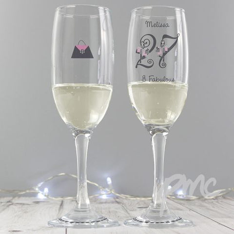 Personalised Fabulous Numbers Tall Flute