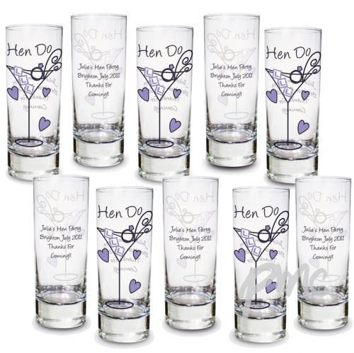 Personalised Hen Shot Glasses Pack of 10