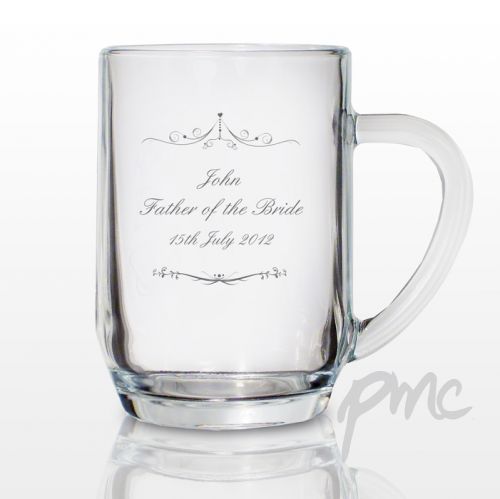 Personalised Ornate Swirl Tankard Glass