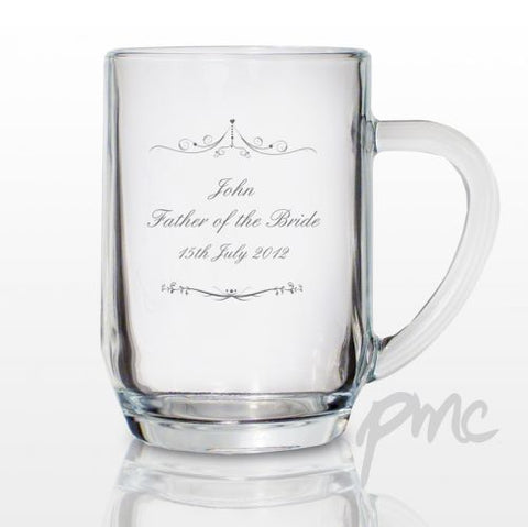 Personalised Ornate Swirl Tankard Glass