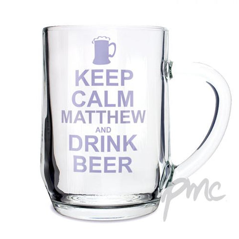 Personalised Keep Calm Drink Beer Tankard