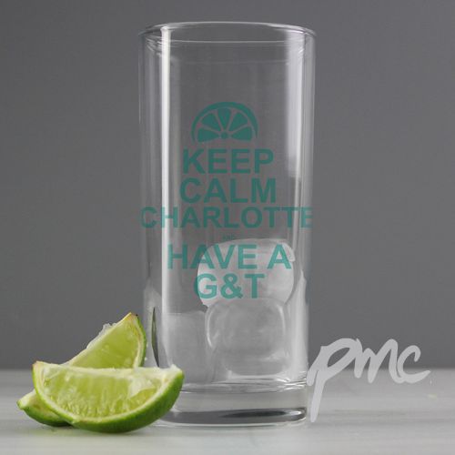 Personalised Keep Calm G&T Glass
