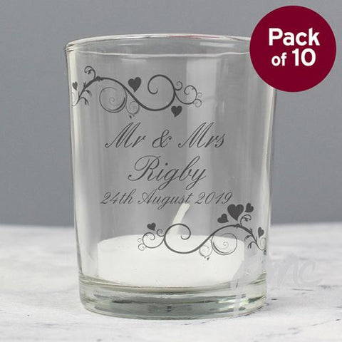 Personalised Ornate Swirl Votive Pack of 10