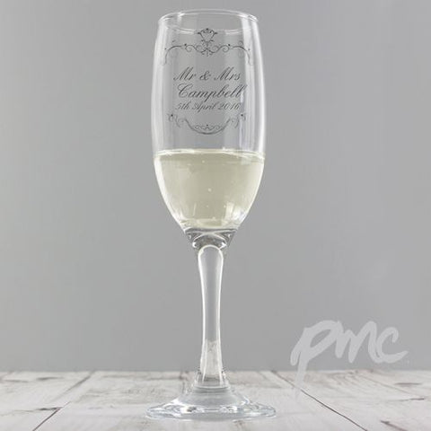 Personalised Ornate Swirl Toast Flute