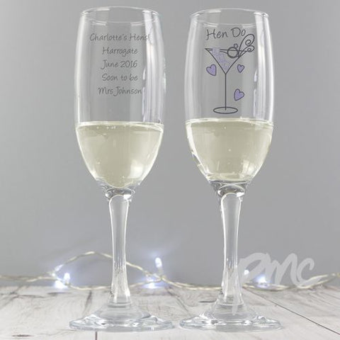 Personalised Hen Do Toast Flute