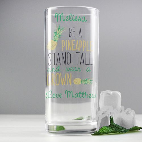 Personalised Pineapple Hi Ball Glass