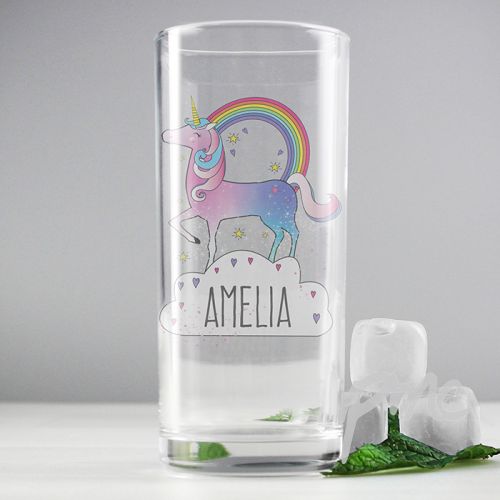 Personalised Unicorn Hi Ball Glass