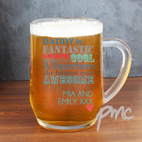 Personalised He is... Glass Tankard