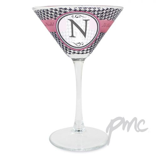 Personalised Houndstooth Cocktail Glass