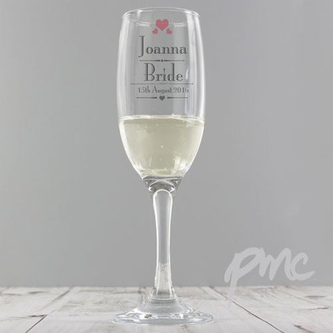 Personalised Decorative Wedding Female Flute
