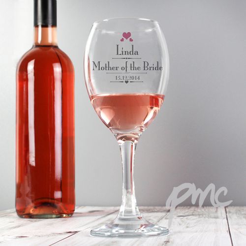 Personalised Decorative Wedding Female Wine Glass