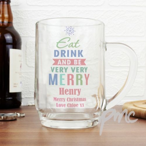 Personalised Eat Drink & Be Merry Tankard