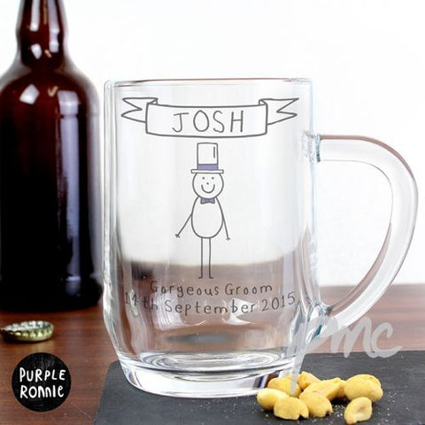 Personalised Purple Ronnie Male Wedding Tankard