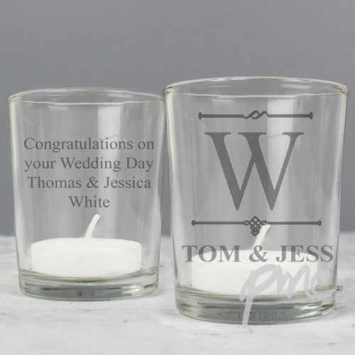 Personalised Decorative Initial Votive Candle Holder