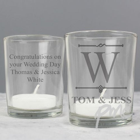 Personalised Decorative Initial Votive Candle Holder